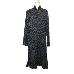 MANYAVAR Kurta Men's Size Medium Black Gray Multicolor Floral Printed